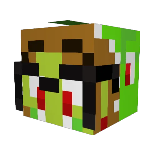 ECAsaur Minecraft avatar head, 3D render