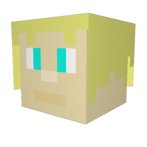 ECVarian Minecraft avatar head, 3D render