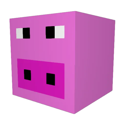 EC_BIG_IVE Minecraft avatar head, 3D render