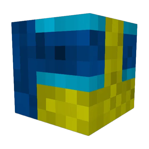 EDB10_2 Minecraft avatar head, 3D render