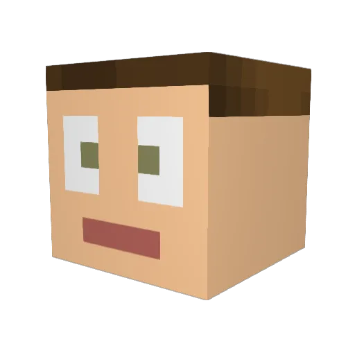 EDGEcrush_r Minecraft avatar head, 3D render