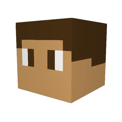 EDudeYT Minecraft avatar head, 3D render