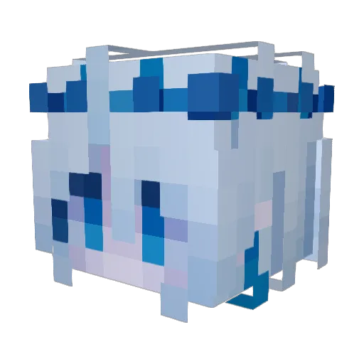 EEElaina Minecraft avatar head, 3D render