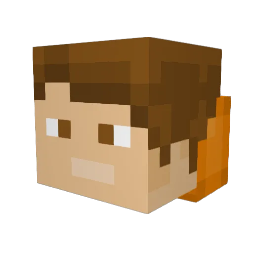 EE_JV Minecraft avatar head, 3D render