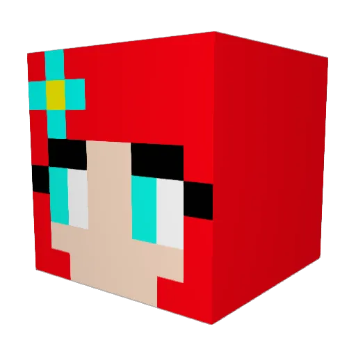 EFK03 Minecraft avatar head, 3D render
