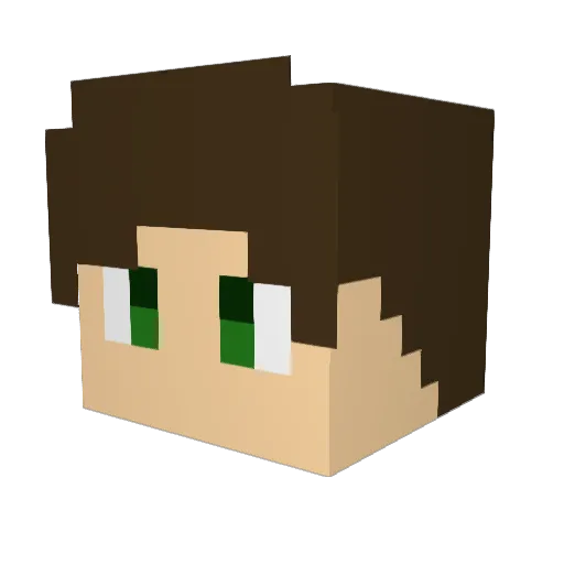 EGG_NOGlN Minecraft avatar head, 3D render