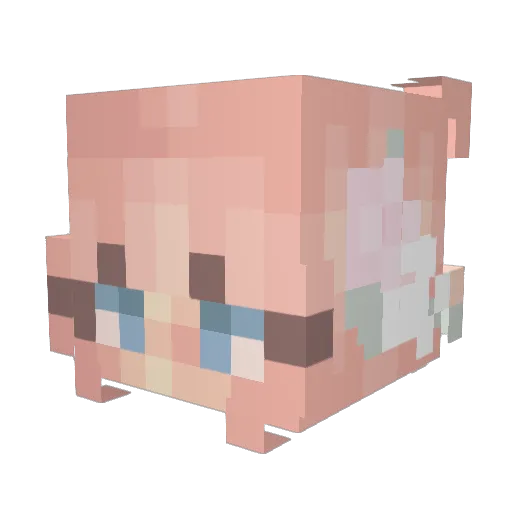 EGirlClown1 Minecraft avatar head, 3D render