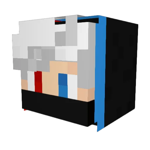 EIKQ Minecraft avatar head, 3D render
