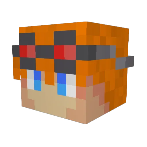 EJDARE Minecraft avatar head, 3D render