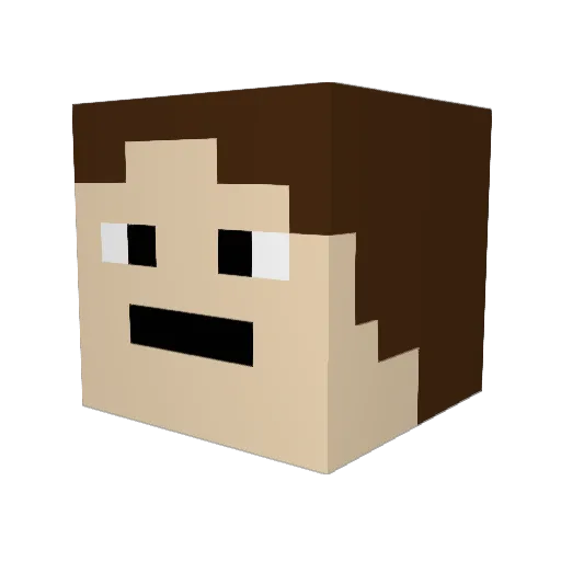 EJLblue Minecraft avatar head, 3D render