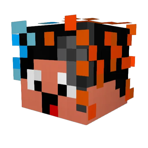 ELDavila Minecraft avatar head, 3D render