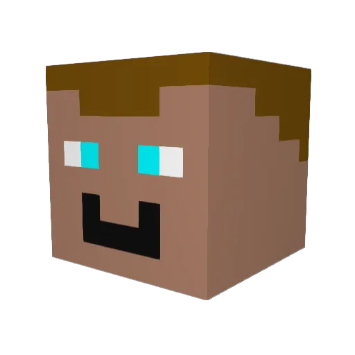 ELEME_ Minecraft avatar head, 3D render