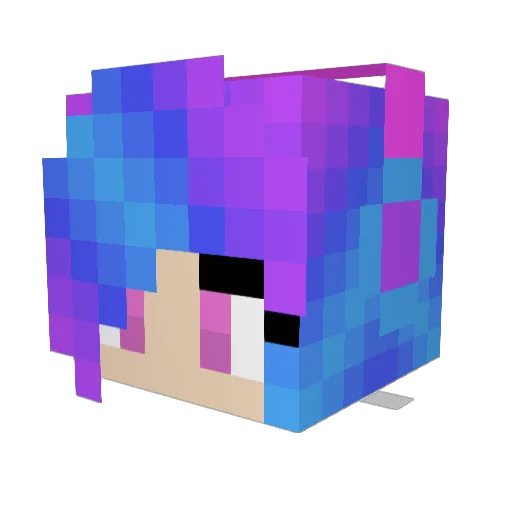 ELIZANN Minecraft avatar head, 3D render