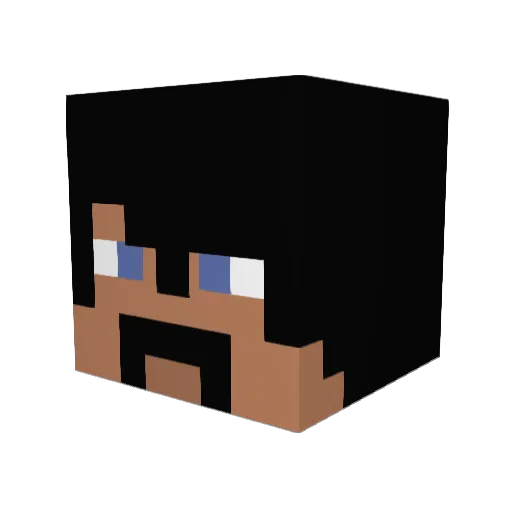 ELLE9 Minecraft avatar head, 3D render