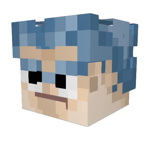 ELPREZA Minecraft avatar head, 3D render