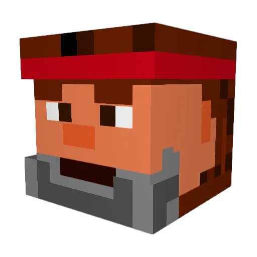 ELTURC0 Minecraft avatar head, 3D render