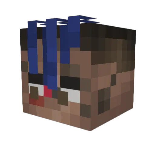ELUCNOUN Minecraft avatar head, 3D render