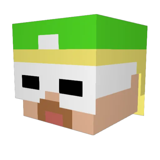 ELYIYII Minecraft avatar head, 3D render
