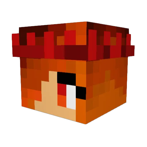 ELawliet Minecraft avatar head, 3D render