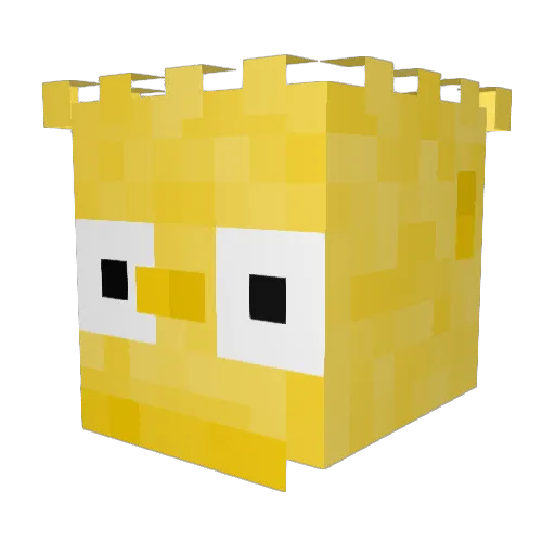 ELbartune Minecraft avatar head, 3D render