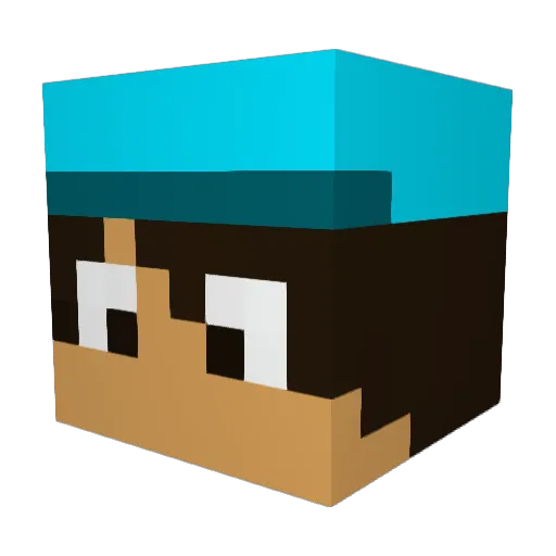 ELcrafterHD Minecraft avatar head, 3D render