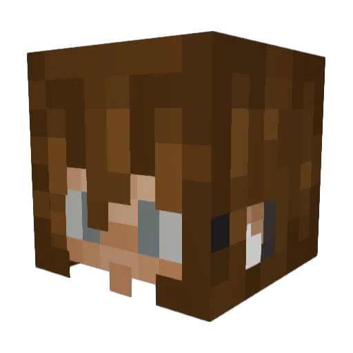 ELilka Minecraft avatar head, 3D render