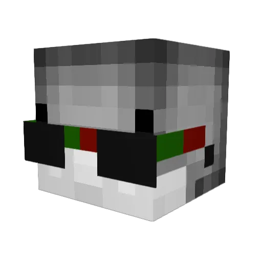 EME Minecraft avatar head, 3D render