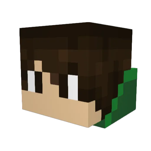 EMERALD_Dog_ Minecraft avatar head, 3D render
