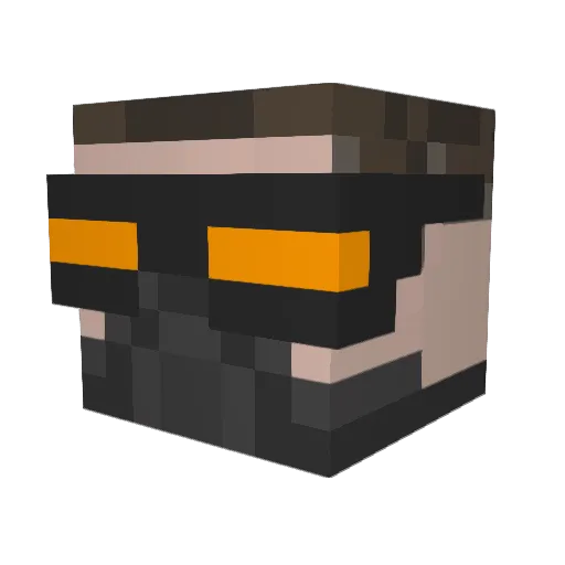EMEUTIER Minecraft avatar head, 3D render