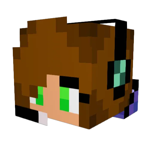 EMIASHE Minecraft avatar head, 3D render