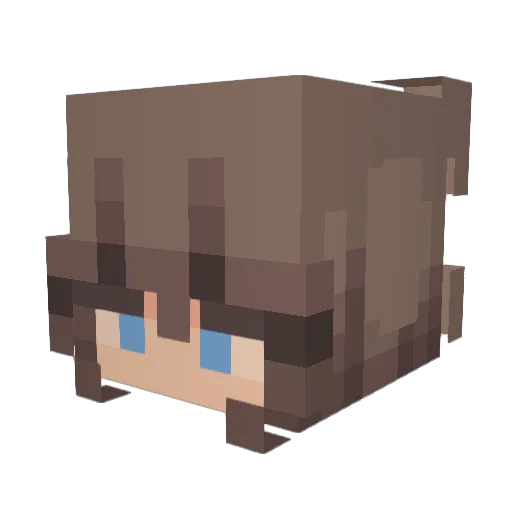 EMMAih Minecraft avatar head, 3D render