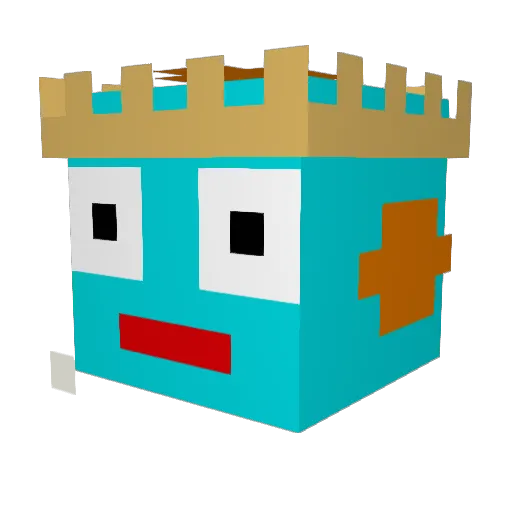 EMPERORFISH Minecraft avatar head, 3D render