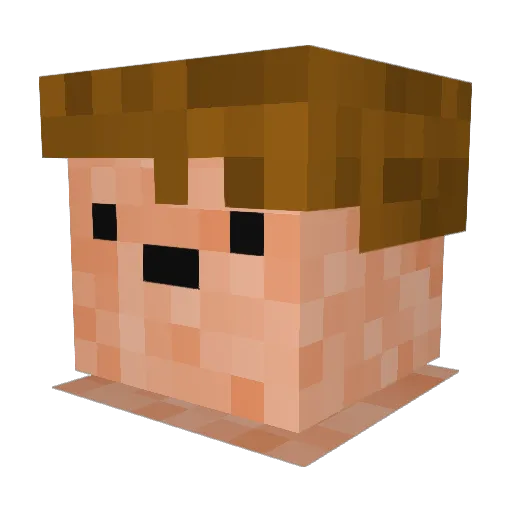 EMTI777 Minecraft avatar head, 3D render