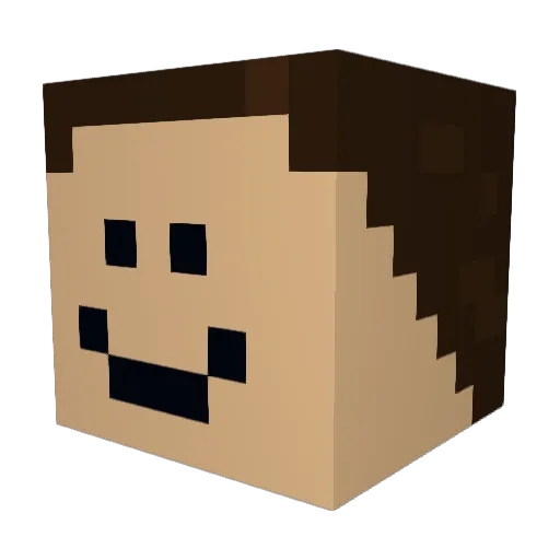 EM_5 Minecraft avatar head, 3D render