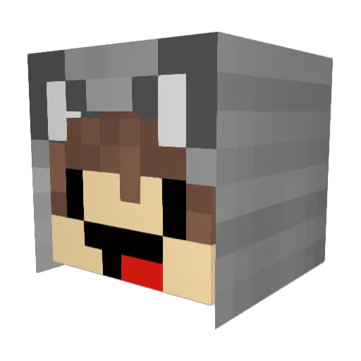 EMeow_ Minecraft avatar head, 3D render