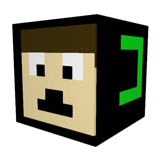 ENDERGAMECO Minecraft avatar head, 3D render