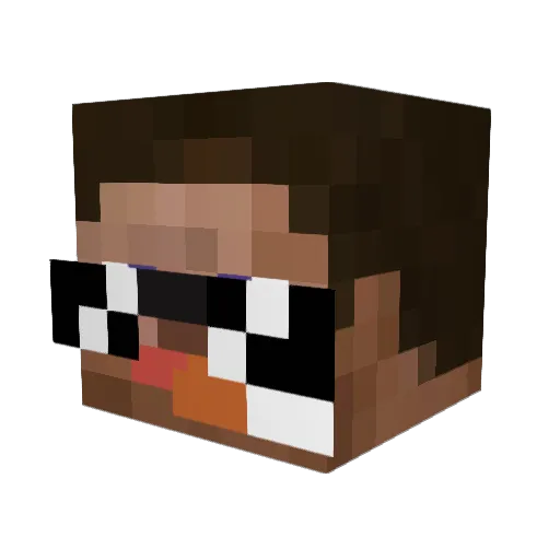 EN_107 Minecraft avatar head, 3D render