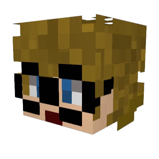 ERocking Minecraft avatar head, 3D render