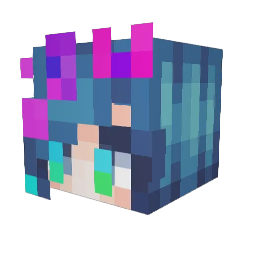 ESTRELLITAFUGAZ Minecraft avatar head, 3D render