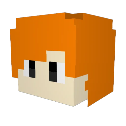 ETWO2 Minecraft avatar head, 3D render