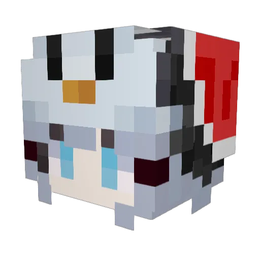 ETea_3 Minecraft avatar head, 3D render