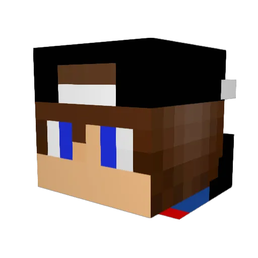ETossed Minecraft avatar head, 3D render