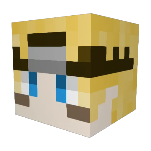 EURUTO Minecraft avatar head, 3D render