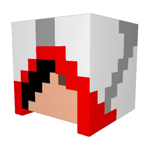EVAdaze Minecraft avatar head, 3D render