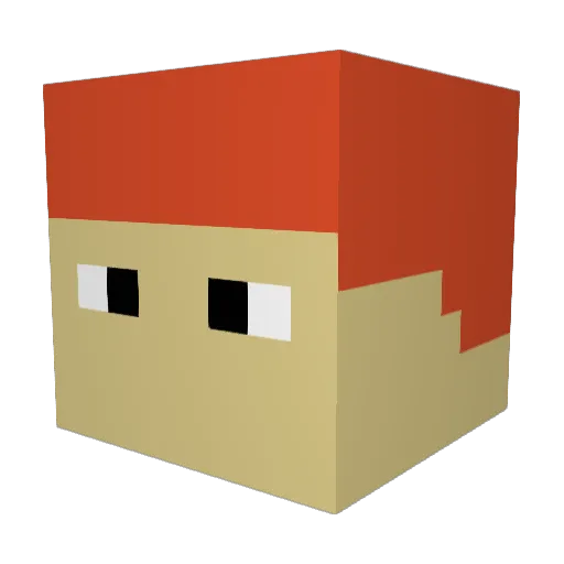 EVGtheCrafter Minecraft avatar head, 3D render