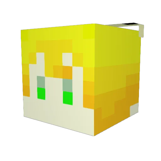 EX1A_FPS Minecraft avatar head, 3D render