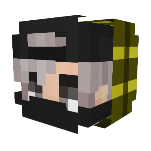 EXCLUSIFF Minecraft avatar head, 3D render