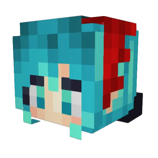 EXGMiku Minecraft avatar head, 3D render