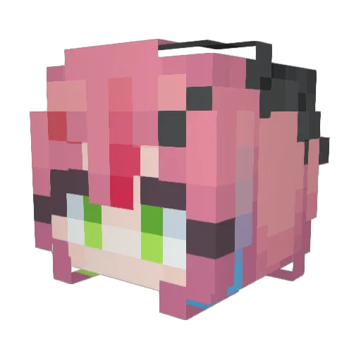 EXHIBITI0N Minecraft avatar head, 3D render