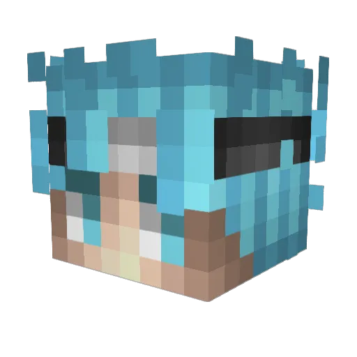 EXTAZZOU Minecraft avatar head, 3D render